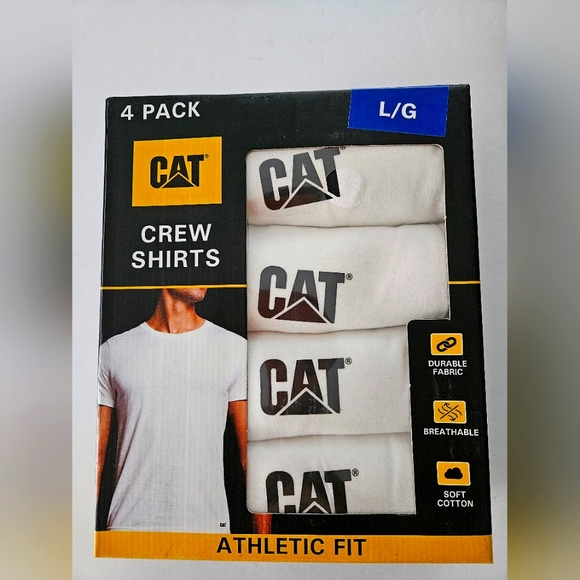 Cat Men's 4 Pack Crew Shirts Large - Picture 2 of 2